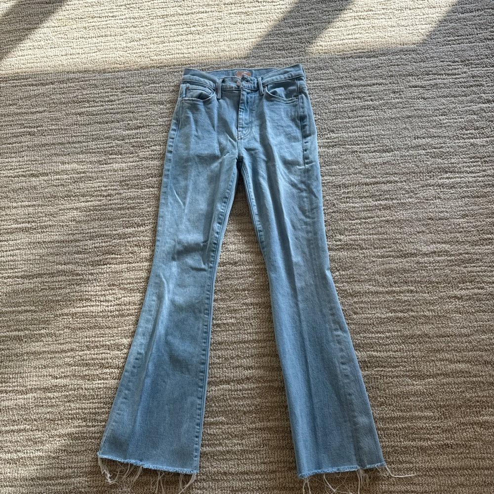 MOTHER Sky Blue Wide Leg Jeans